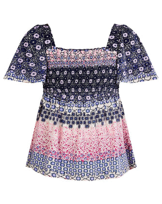 Monsoon Floral Printed Shirred Top