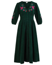 Monsoon Embroidered Corduroy Midi Dress