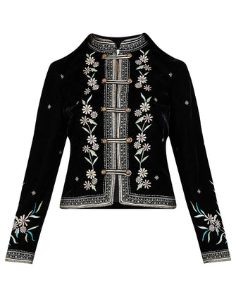 Monsoon Nikki Velvet Embroidered Jacket