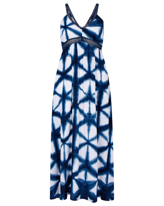 Monsoon Batik Tie Dye Trim Maxi Dress