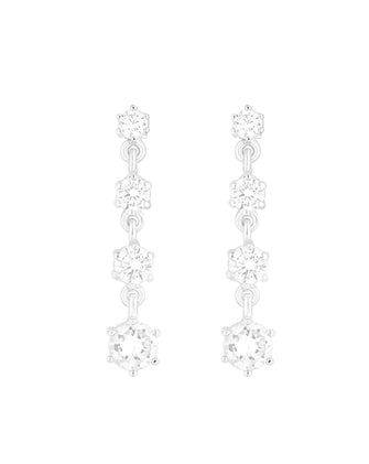 Simply Silver Sterling Silver 925 Cubic Zirconia Solitaire Drop Earrings