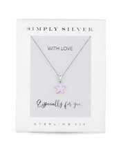 Simply Silver Sterling Silver 925 Opal Star Necklace - Gift Boxed