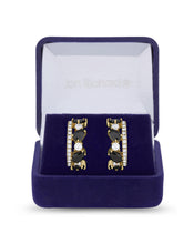 Jon Richard Gold Jet Cubic Zirconia And Crystal Stone Hoop Earrings - Gift Boxed