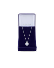 Jon Richard Silver Plated Aqua Cubic Zirconia Halo Pendant Necklace - Gift Boxed