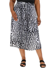 Animal Print Button Front Print A Line Midi Skirt