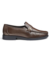 Leather Slip On Shoes Wide Fit