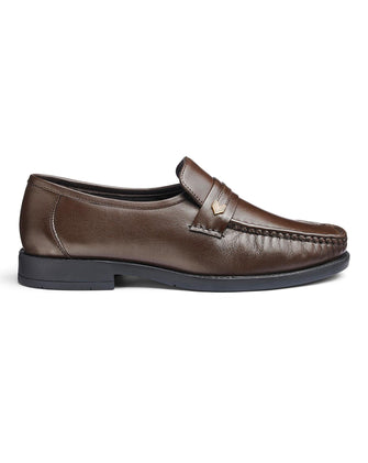 Leather Slip On Shoes Wide Fit