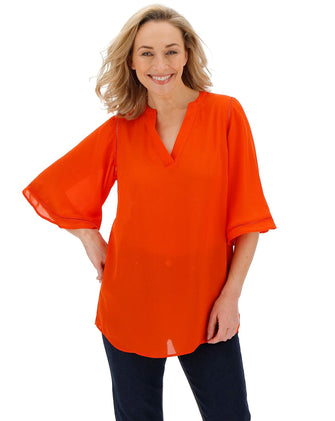 Orange Ladder Insert Tunic