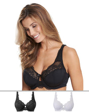 Pretty Secrets 2 Pack Lottie Lace Full Cup Black/White Bras