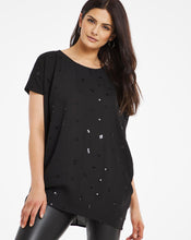 Black Embellished Cocoon Style Blouse