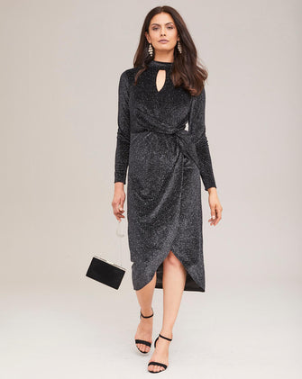 Joanna Hope Velour Twist Dress