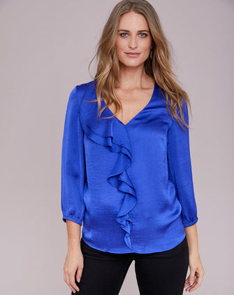 Julipa Satin Frill Front Blouse