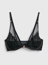 A-E Boudoir Collection Black Lace Plunge Bra - 34D