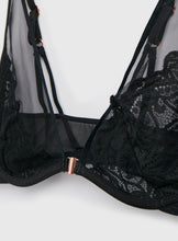 A-E Boudoir Collection Black Lace Plunge Bra - 34D