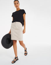 Stone Cotton Rich Stretch Chino Skirt