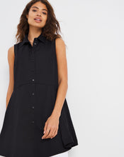 Black Stretch Sleeveless Fit and Flare Shirt