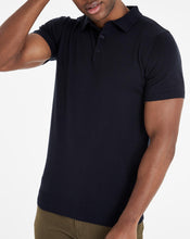 Navy Knitted Short Sleeve Polo Shirt