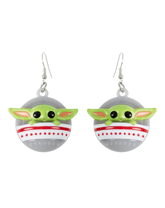 Disney Mandalorian Baby Yoda Flashing Christmas Earrings