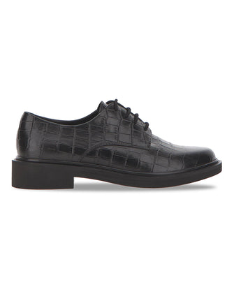 Croc Embossed Leather Lace Up Shoe Wide E Fit