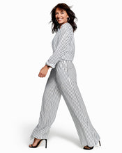 Navy Stripe Soft Spun Viscose Trouser