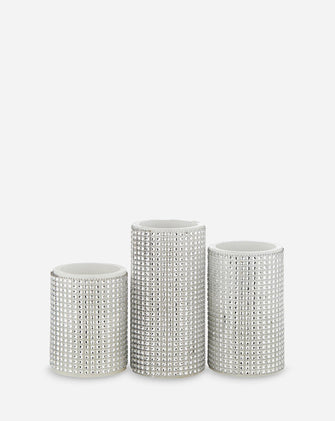 Set of 3 Diamante LED Candles