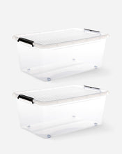 Set of 2 40L Easy Roll Wheel Storage Box