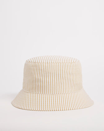 Neutral Stripe Bucket Hat