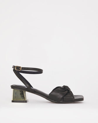 Metallic Block Heel Sandal E Fit