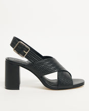 Leather Interweave Heeled Sandal EEE Fit