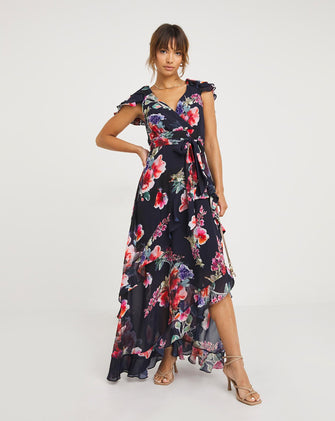 Joanna Hope Printed Layered Maxi Dress