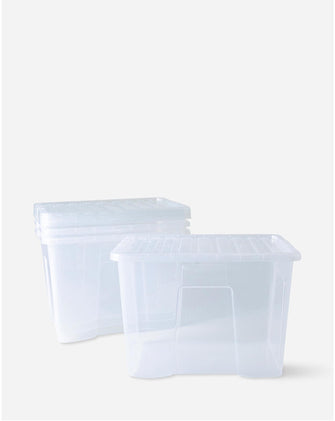 Wham Crystal 80L Box and Lid 4pk