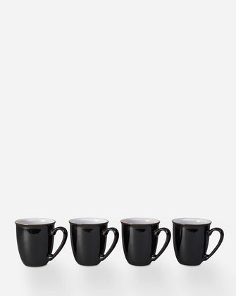 Denby Elements 4 Pack Mugs Black