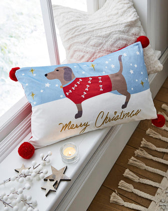 Christmas Dachshund Cushion 30x50cm